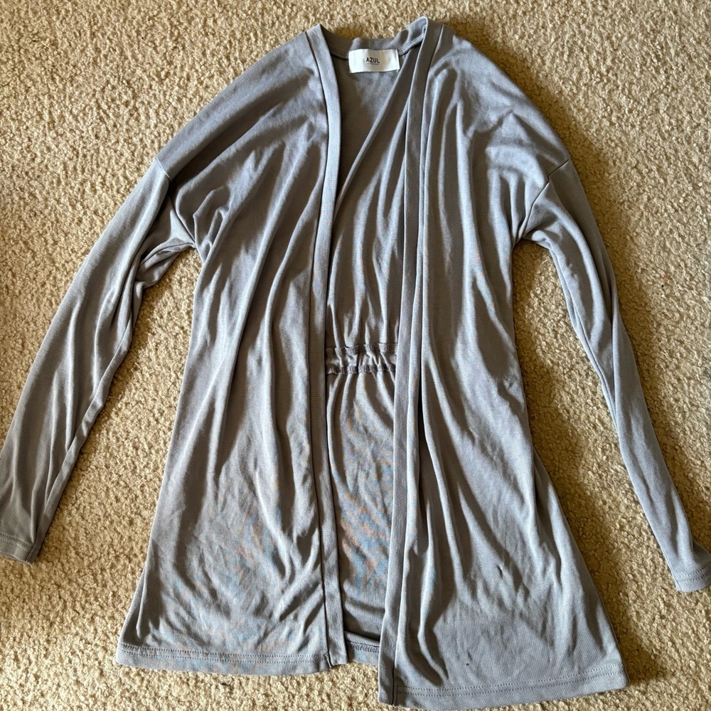 Azul by Moussy Gray Open Front Cardigan